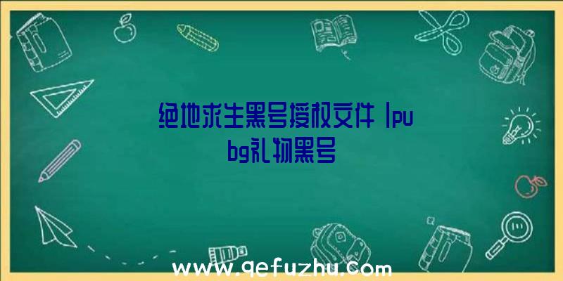 「绝地求生黑号授权文件」|pubg礼物黑号